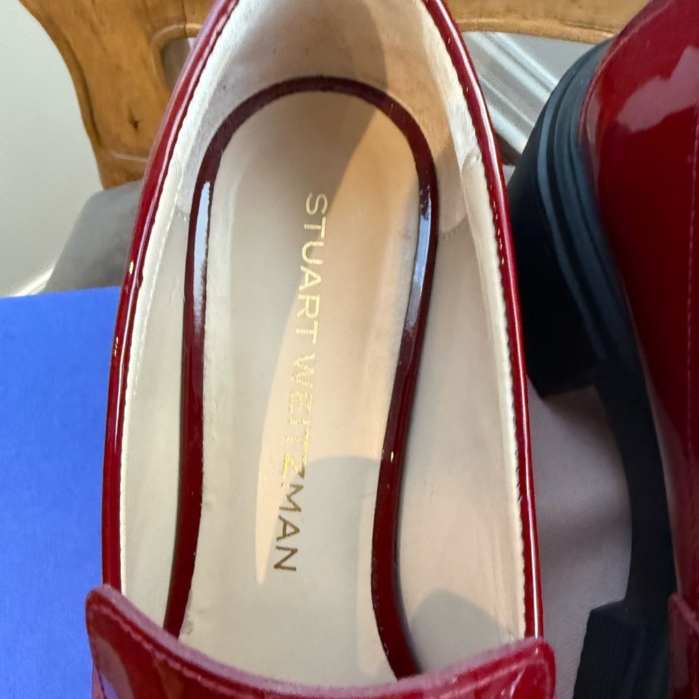Stuart Weitzman Red Patent Leather Soho Loafers - Picture 9 of 15